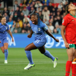 Photo of France celebrates after scoring during the FIFA Women's World Cup 2023 Round of 16 match against Morocco at Hindmarsh Stadium on August 08, 2023 in Adelaide