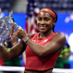 Photo of Gauff with her US OPEN TROPHY