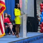 Photo of Sha'Carri Richardson in a ceremony dedicated to honor her in Dallas city.