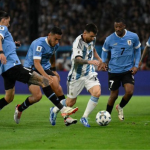Photo of Messi in Uruguay vs Argentine in FIFA WORLD CUP 2026 QUALIFICATION MATCH UP.