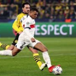 Photo of Mbappe in the match against Borussia-Dortmund.