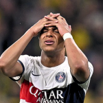 Photo of Mbappe regretting PSG loss to Dortmund 1-0.