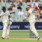 KL Rahul acknowledges his lifeline after being saved by Scott Boland's no-ball during the Second Test, following an umpire's incorrect decision.