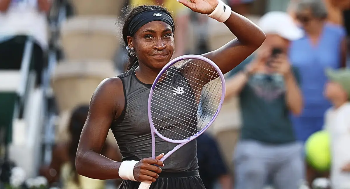 Photo of Coco Gauff at the match when she win over Roland.