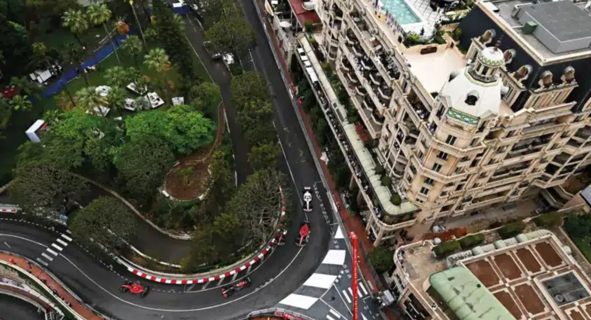 Photo of F1 Monaco GP race area.