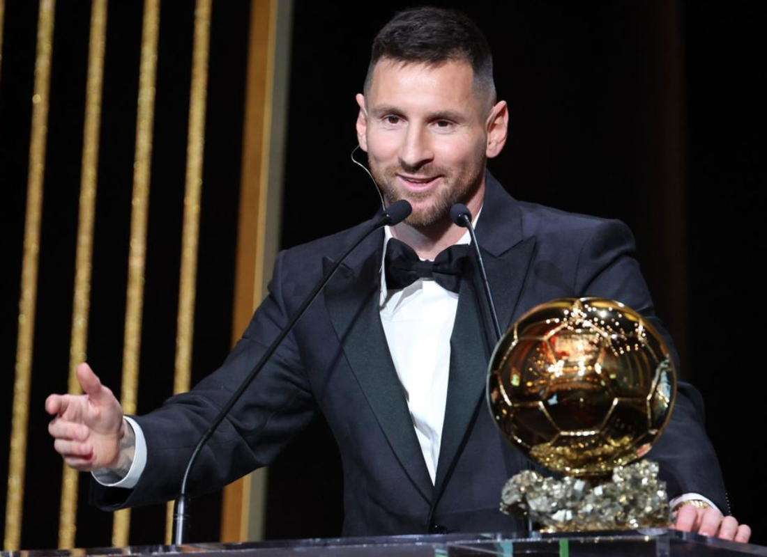Photo of Messi in Ballon d'or ceremony 2023