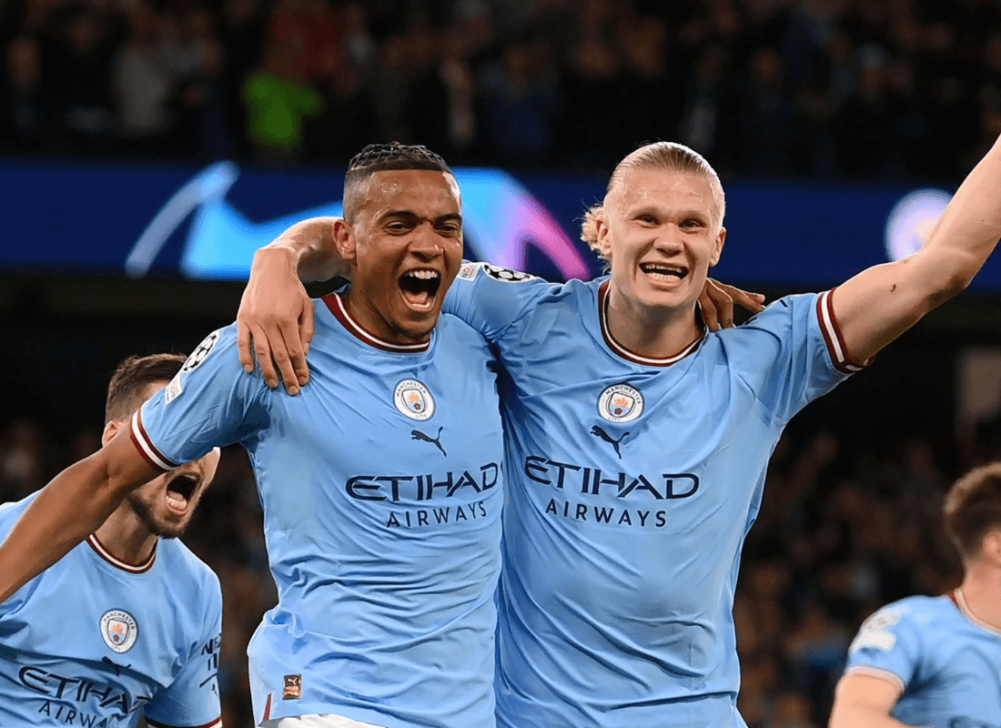 Photo of Haaland and his team mate celebrating goal