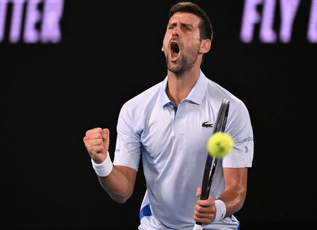 Photo of Djokovic in his triumph over Dino Prizmic at Australian Open.