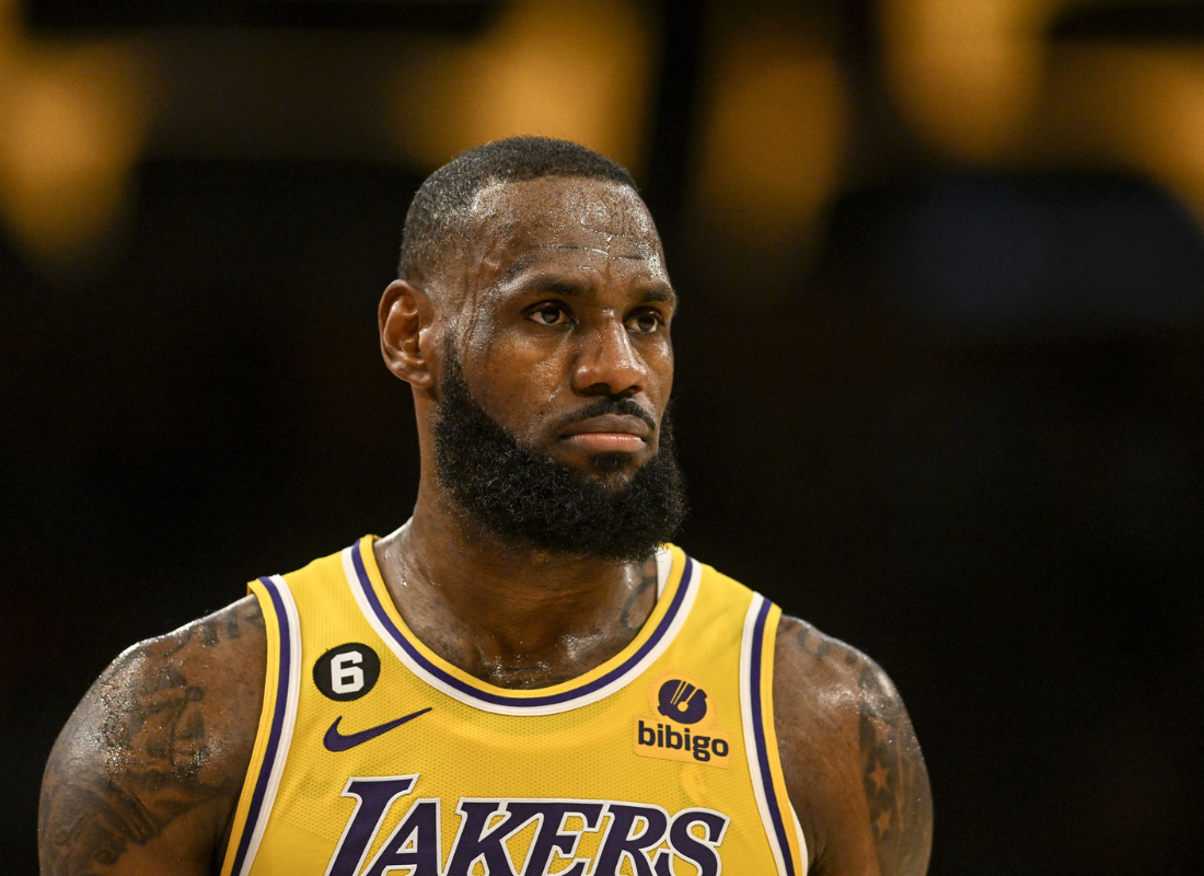 Photo of LeBron James after Los Angeles Lakers loss to Denver.