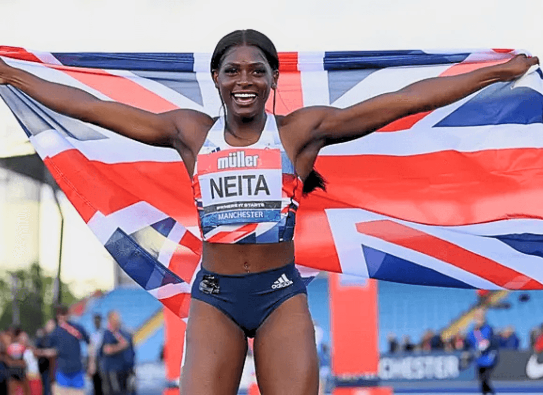 Photo of Neita from Britain wins 100m at Doha.