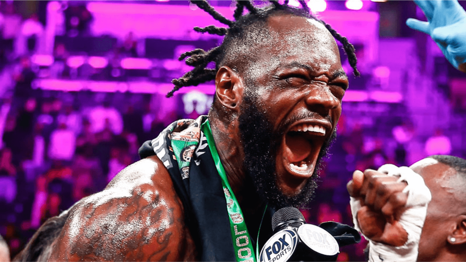 Photo of Deontay Wilder expressing anger