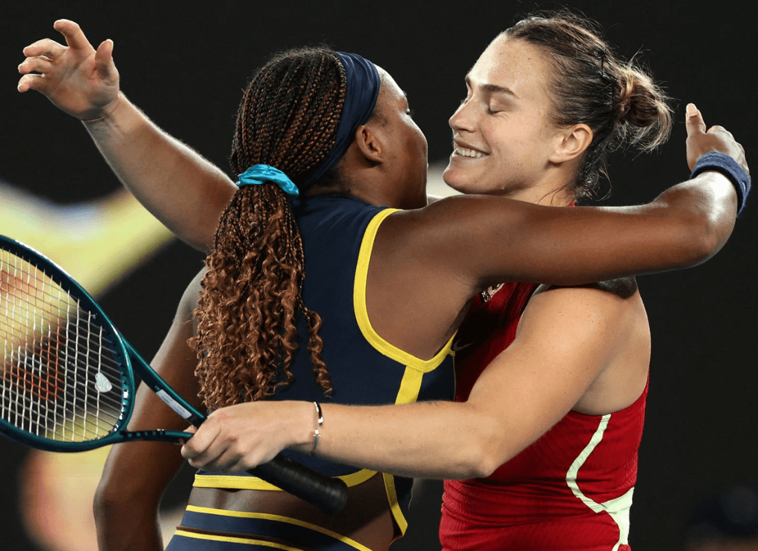 Photo of Sabalenka alonside Coco Gauff in Miami open.