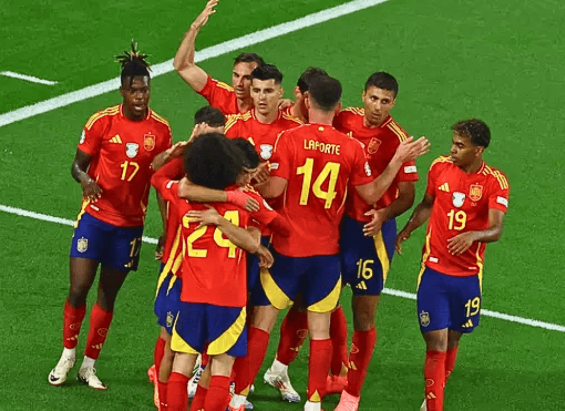 Photo of Spain's win over Italy.