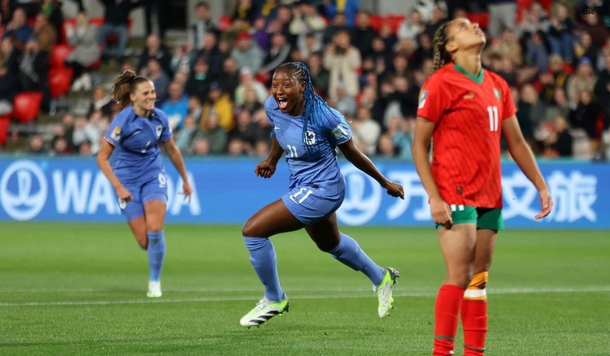 Photo of France celebrates after scoring during the FIFA Women's World Cup 2023 Round of 16 match against Morocco at Hindmarsh Stadium on August 08, 2023 in Adelaide